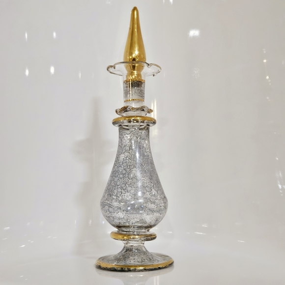 Vintage Blown Glass Perfume Bottle with Glass Dabber - Picture 2 of 16